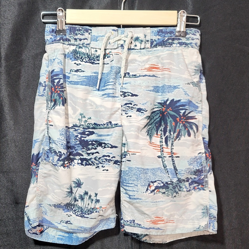 Gap Kids‎ Tropical Palm Tree Hawaiian Swim Trunks Board Shorts Size M Regular